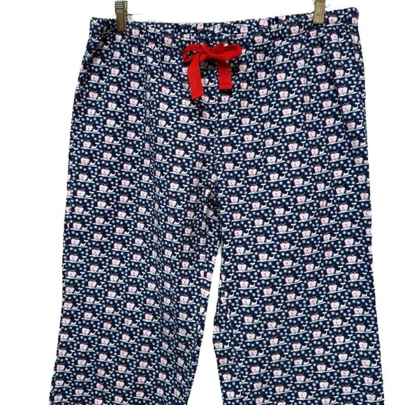 VINEYARD VINES Holiday Lounge Pants Medium Christmas Whales Blue Cotton Flannel - Picture 3 of 7